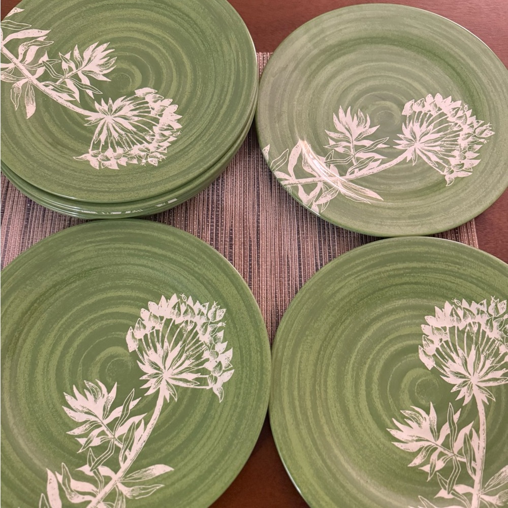NWT 8-pc Dandelion Melamine Dinner Plates